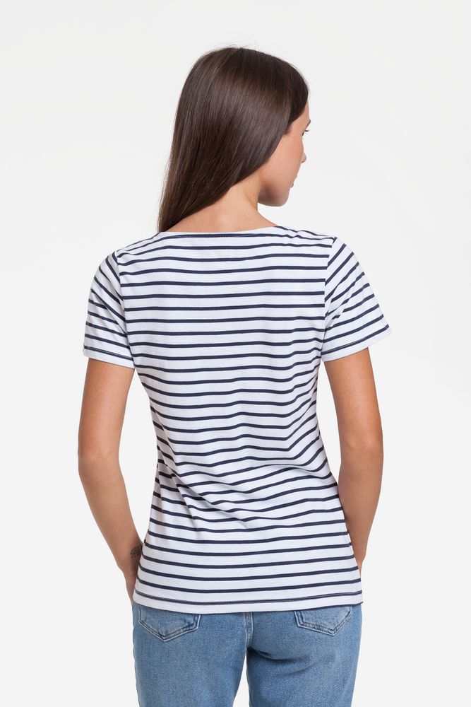 Футболка женская Grand Granat New, белая с синим / Миниатюра WWW (1000)