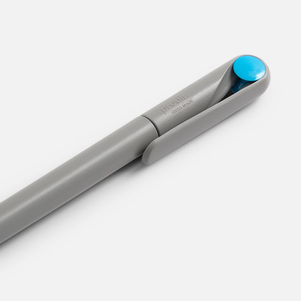 Ручка шариковая Prodir DS1 TMM Dot, серая с голубым / Миниатюра WWW (1000)