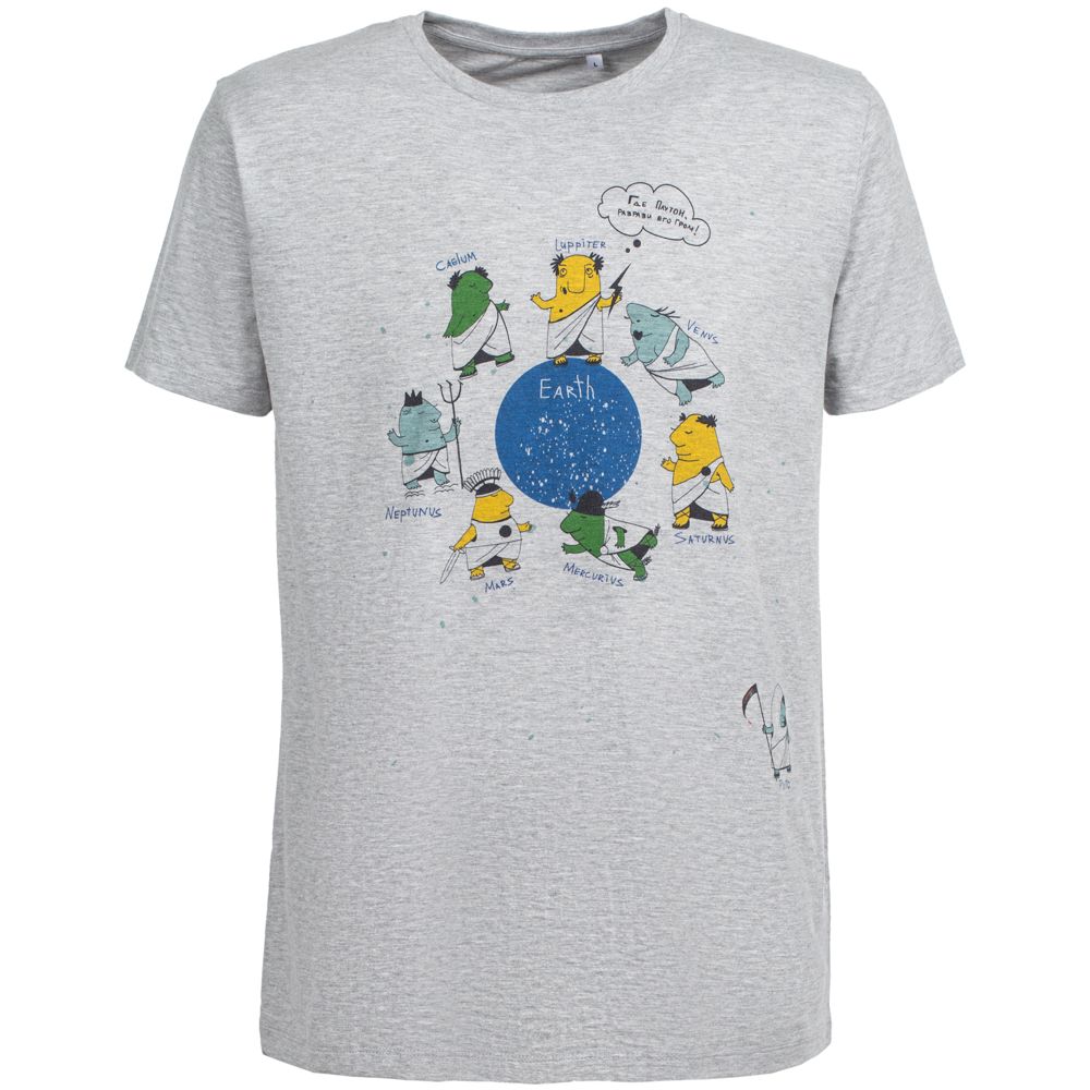 Футболка «Где Плутон?», серый меланж / Миниатюра WWW (1000)