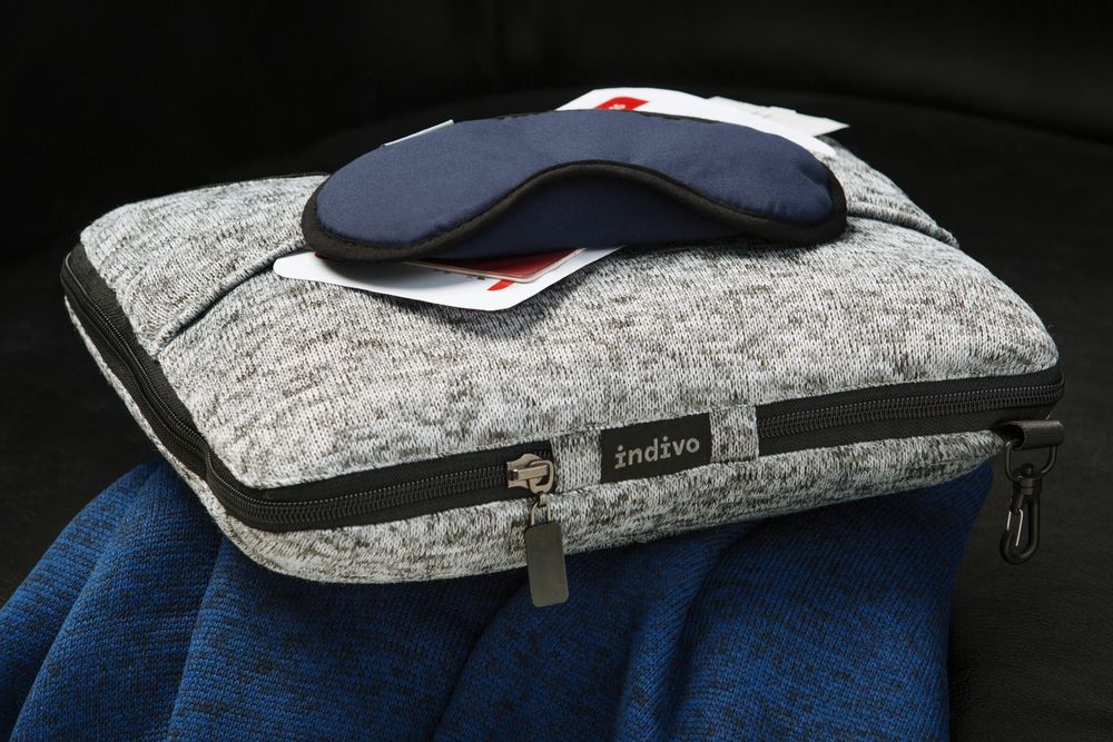 Дорожный плед onBoard, синий меланж / Миниатюра WWW (1000)