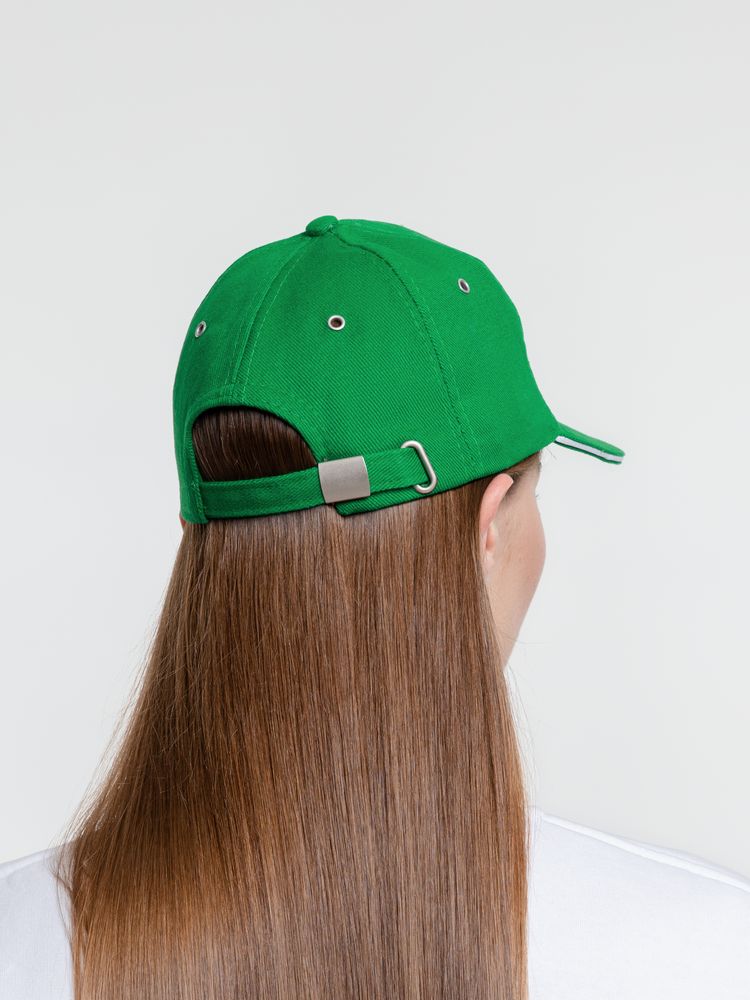 Бейсболка Classic, ярко-зеленая с белым кантом / Миниатюра WWW (1000)