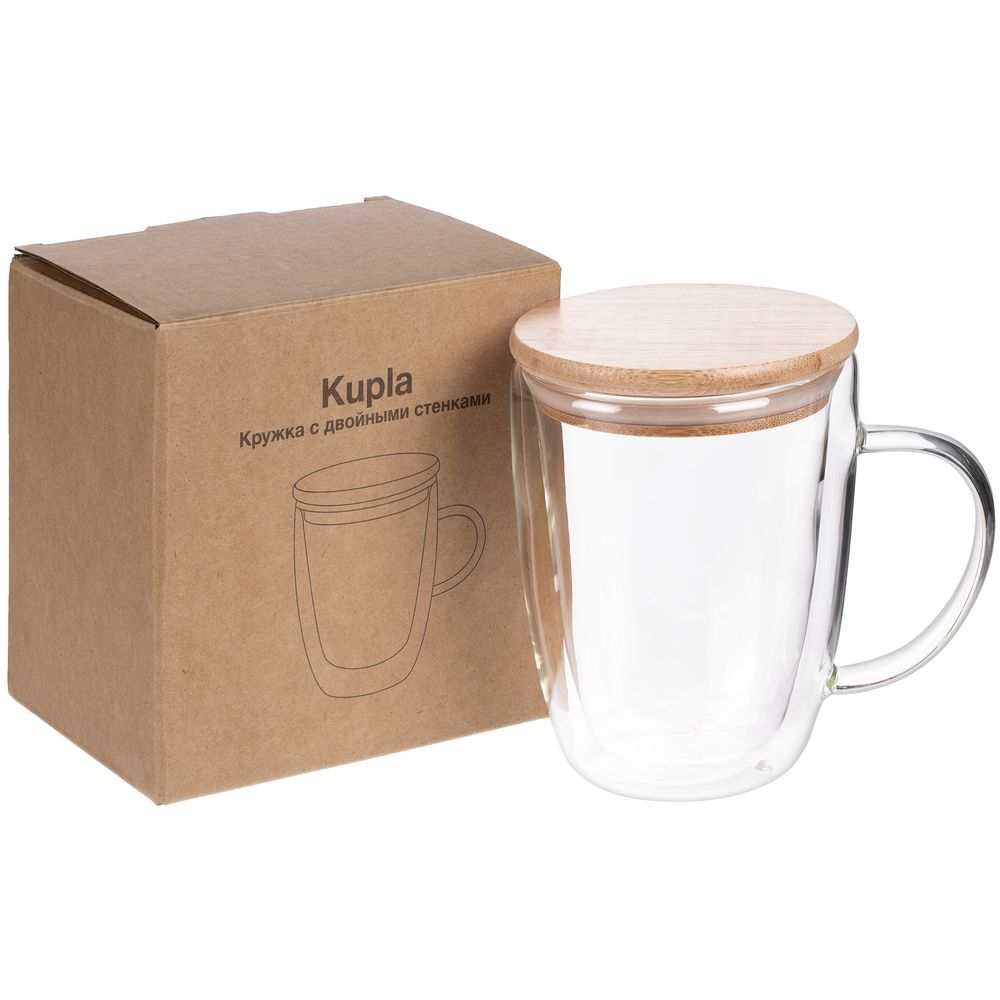 Кружка с двойными стенками Kupla с бамбуковой крышкой / Миниатюра (упак) (1000)