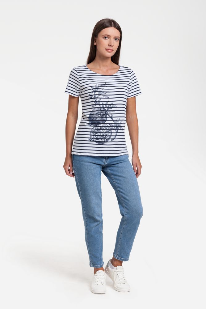 Футболка женская Grand Granat New, белая с синим / Миниатюра WWW (1000)