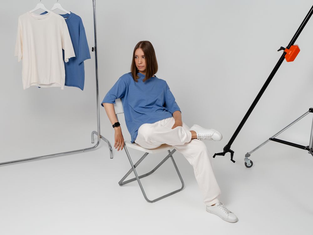 Футболка оверсайз Vozduh 2.0, синяя / Миниатюра WWW (1000)