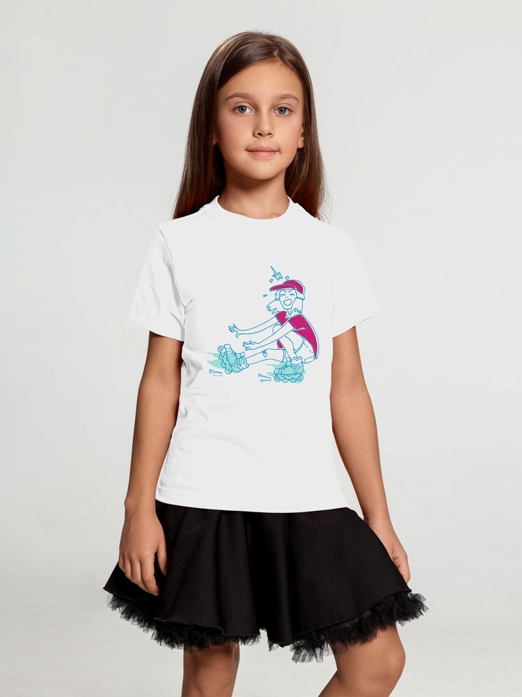 Футболка детская Roller Skates, белая / Миниатюра WWW (1000)