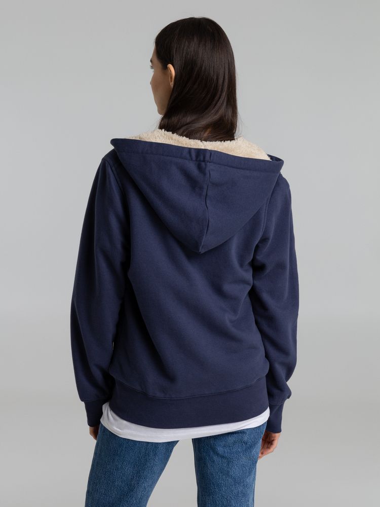 Толстовка унисекс на молнии Sherpa 280, темно-синяя / Миниатюра WWW (1000)