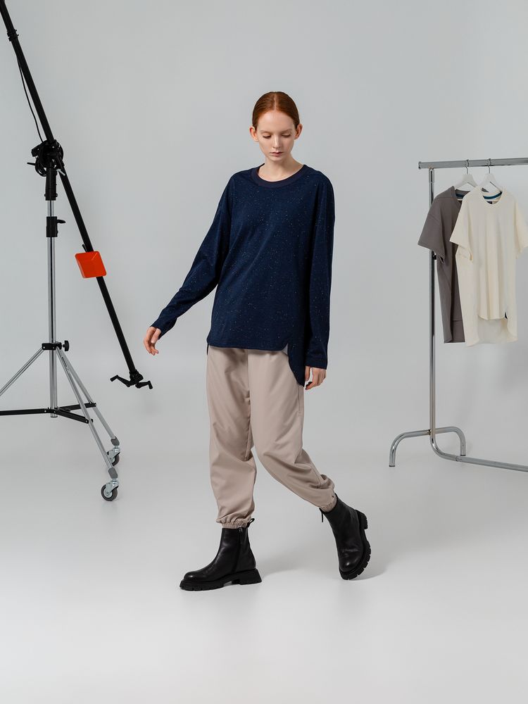 Футболка с длинным рукавом Kosmos 1.0, синий меланж / Миниатюра WWW (1000)