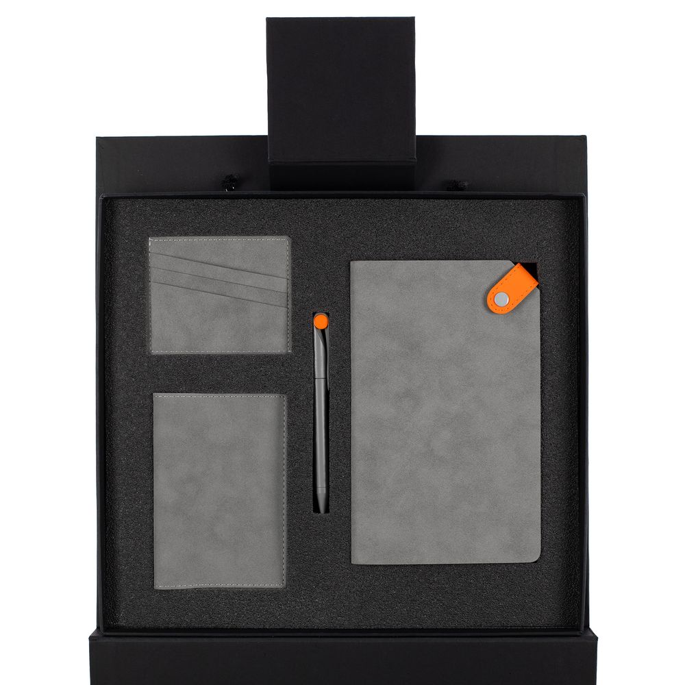 Набор Nubuk Grey, серый с оранжевым / Миниатюра WWW (1000)