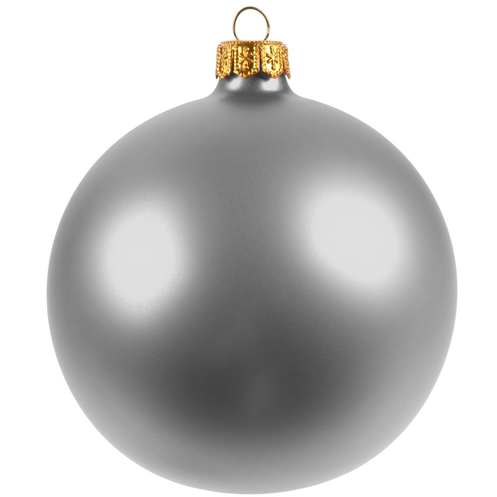 Елочный шар Gala Matt в коробке, серебристый, 10 см