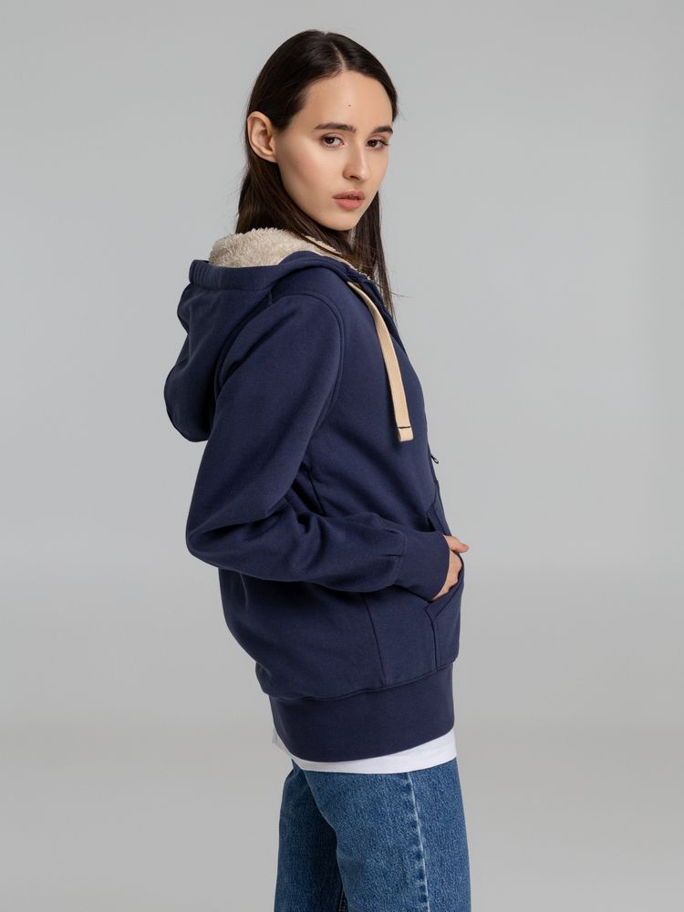 Толстовка унисекс на молнии Sherpa 280, темно-синяя / Миниатюра WWW (1000)