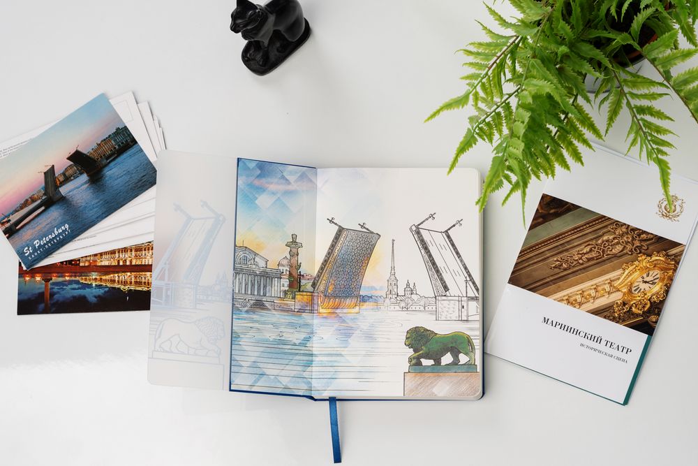 Блокнот «Города. Санкт-Петербург», синий / Миниатюра WWW (1000)
