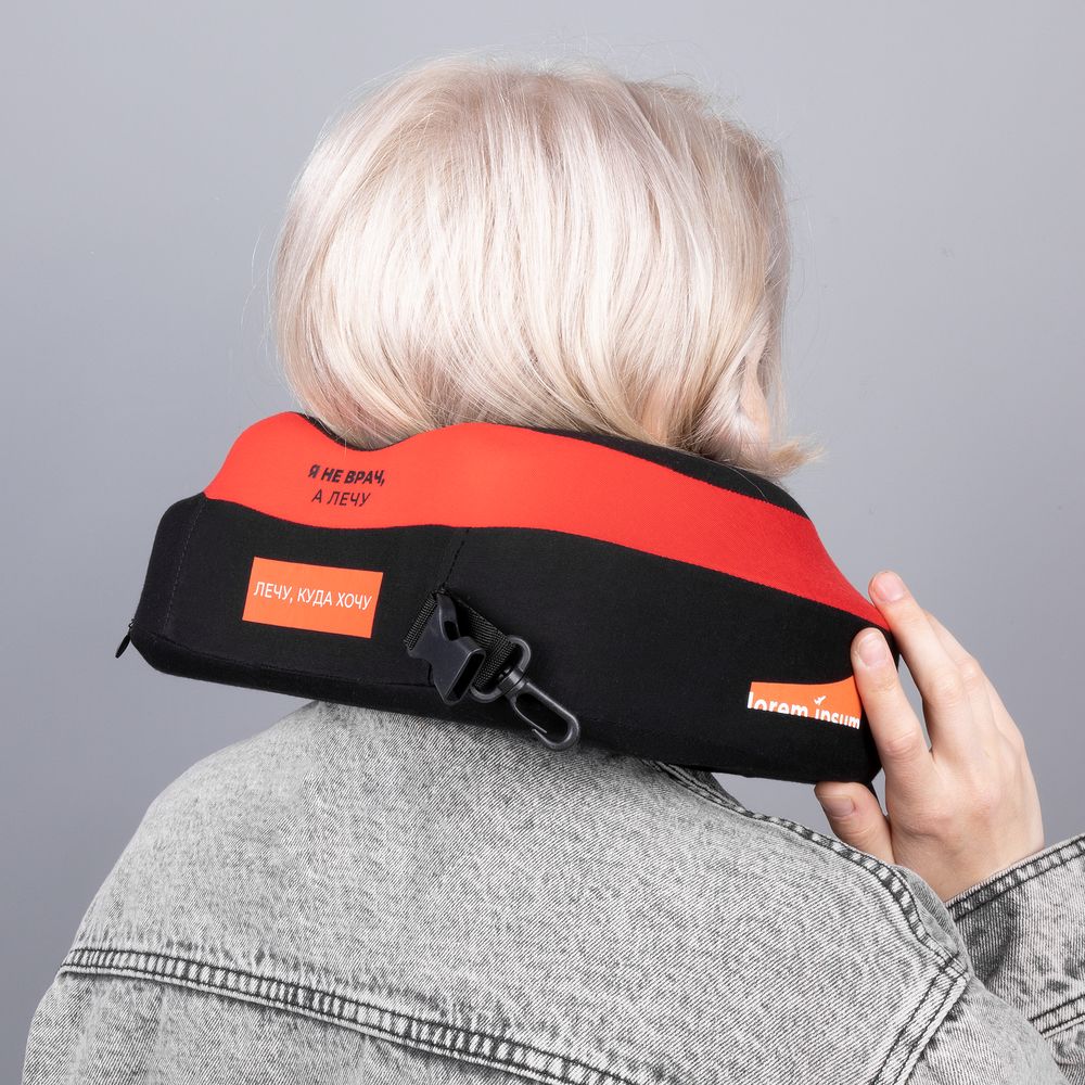 Дорожная подушка Piligrim, красная / Миниатюра нанесения (1000)