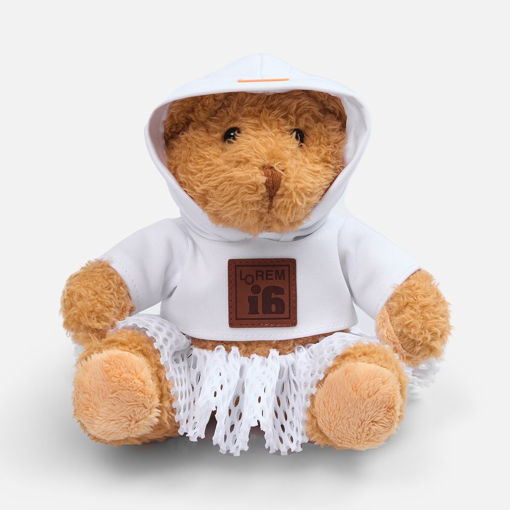 Мягкая игрушка «Мишка Cuddleton» в белом худи / Миниатюра нанесения (1000)