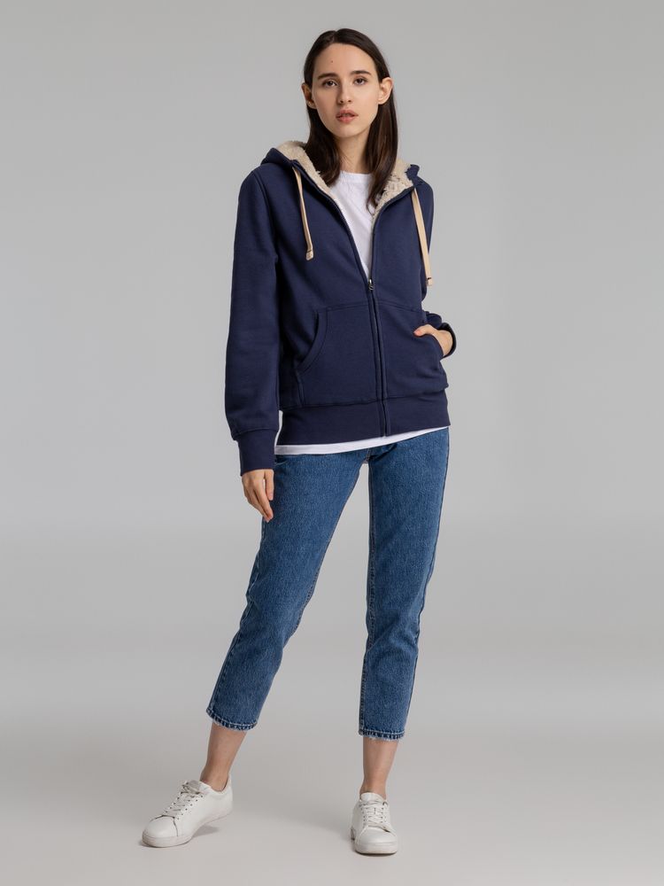 Толстовка унисекс на молнии Sherpa 280, темно-синяя / Миниатюра WWW (1000)