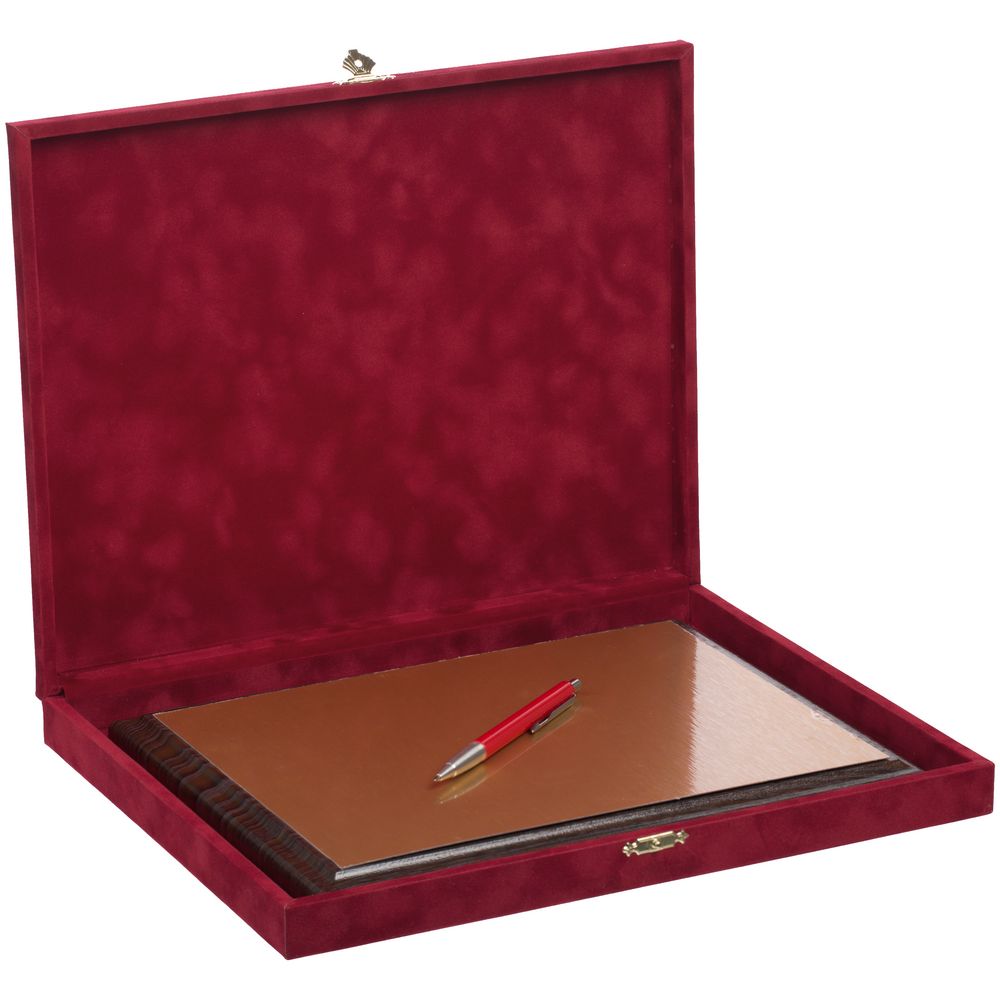 Шкатулка Velouria, красная с золотистым замочком / Миниатюра WWW (1000)