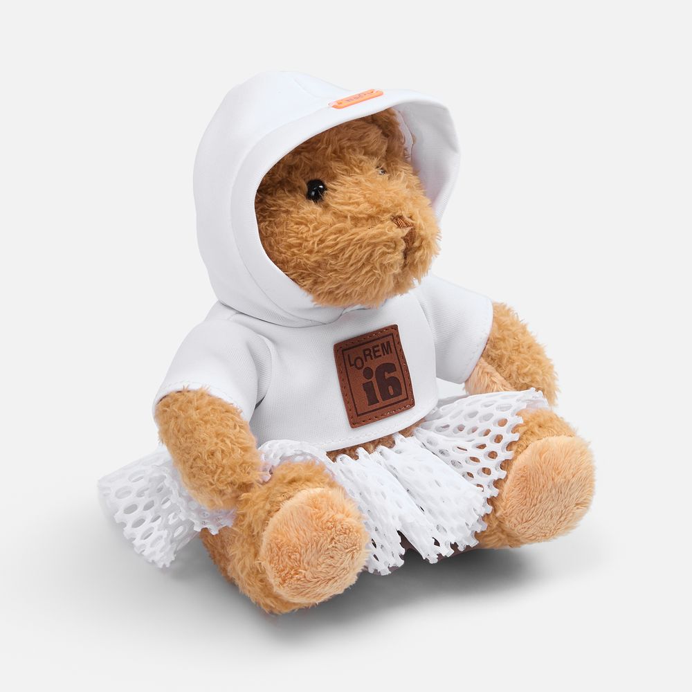 Мягкая игрушка «Мишка Cuddleton» в белом худи / Миниатюра нанесения (1000)