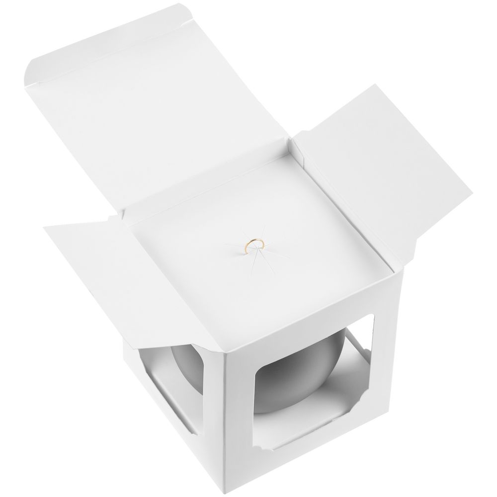 Елочный шар Gala Matt в коробке, серебристый, 10 см / Миниатюра WWW (1000)