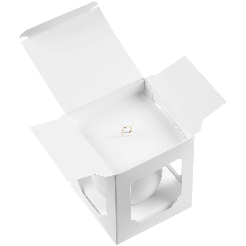 Елочный шар Gala Matt в коробке, белый, 8,5 см / Миниатюра WWW (1000)