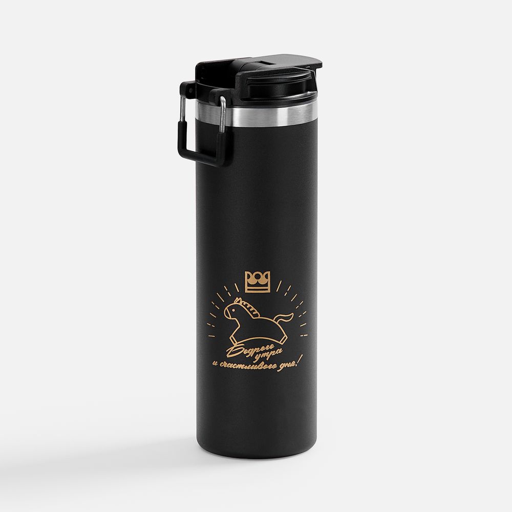 Термостакан Ringo Stark, черный / Миниатюра нанесения (1000)