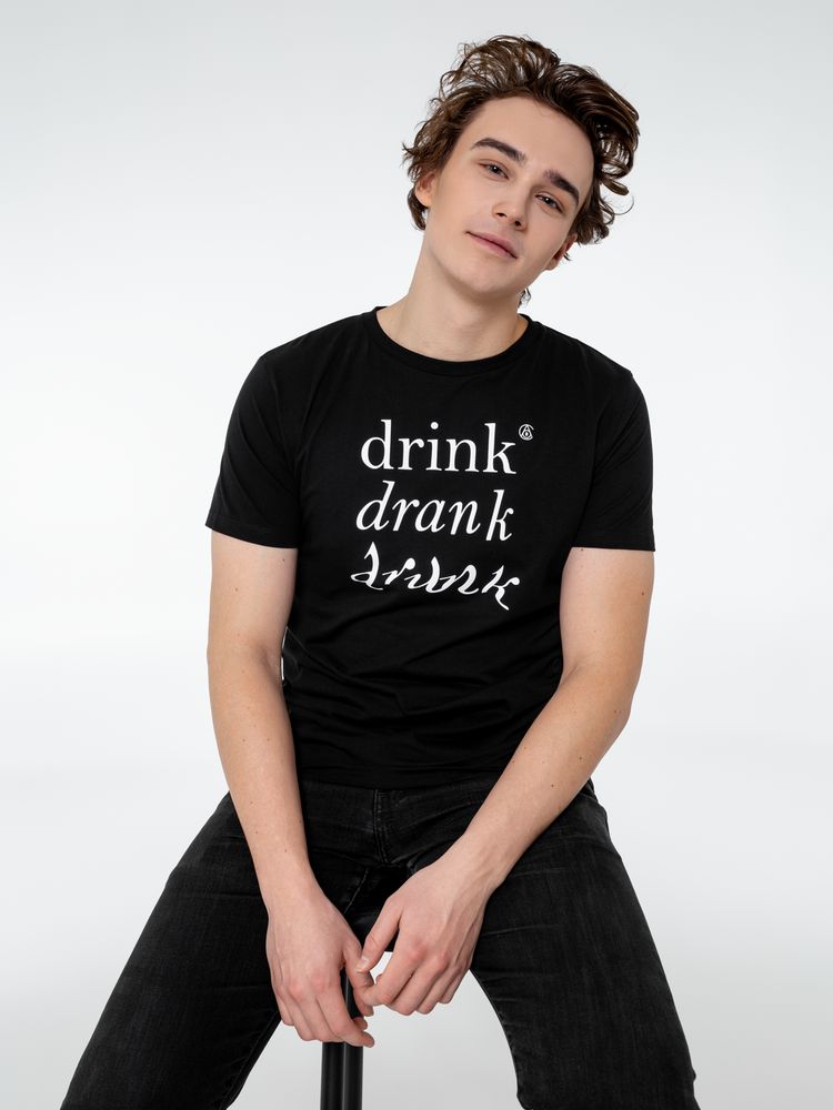 Футболка Drunk со светящимся принтом, черная / Миниатюра WWW (1000)