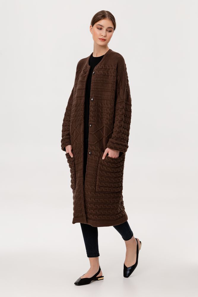 Кардиган женский Warmheart, коричневый / Миниатюра WWW (1000)