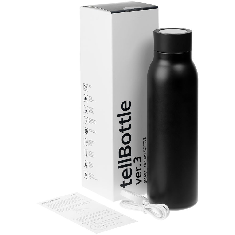 Умная термобутылка tellBottle ver. 3, черная / Миниатюра WWW (1000)