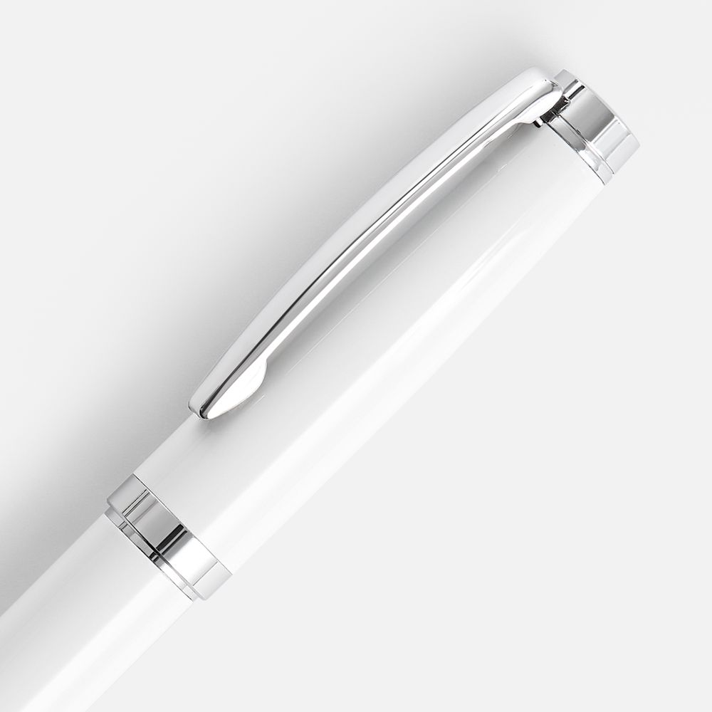 Ручка шариковая Letra Chrome, глянцевая, белая / Миниатюра WWW (1000)