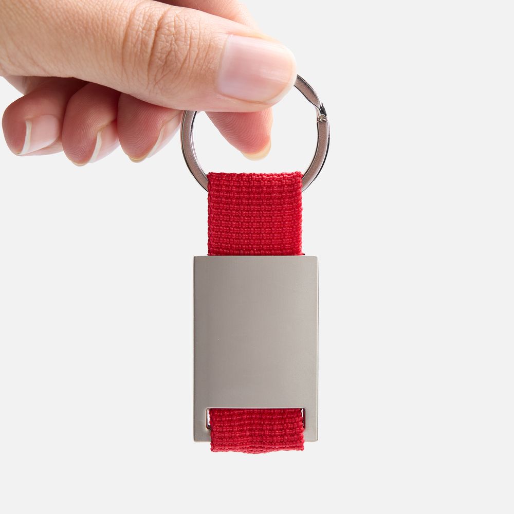 Брелок Inlet с тканевой вставкой, красный / Миниатюра WWW (1000)
