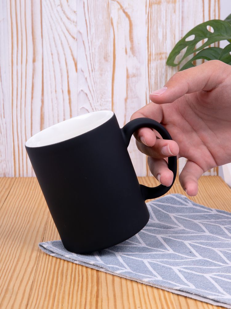 Кружка Promo Soft c покрытием софт-тач, черная / Миниатюра WWW (1000)