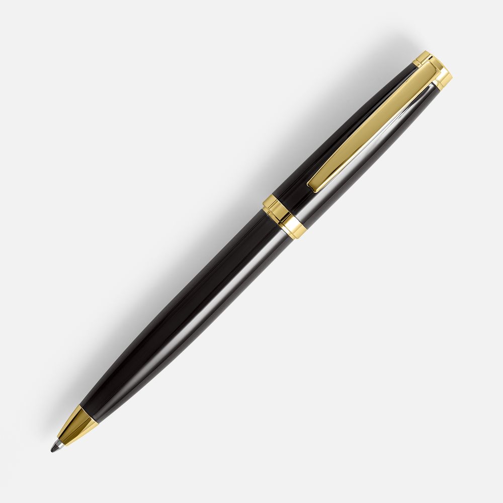 Ручка шариковая Letra Gold, глянцевая, черная / Миниатюра WWW (1000)