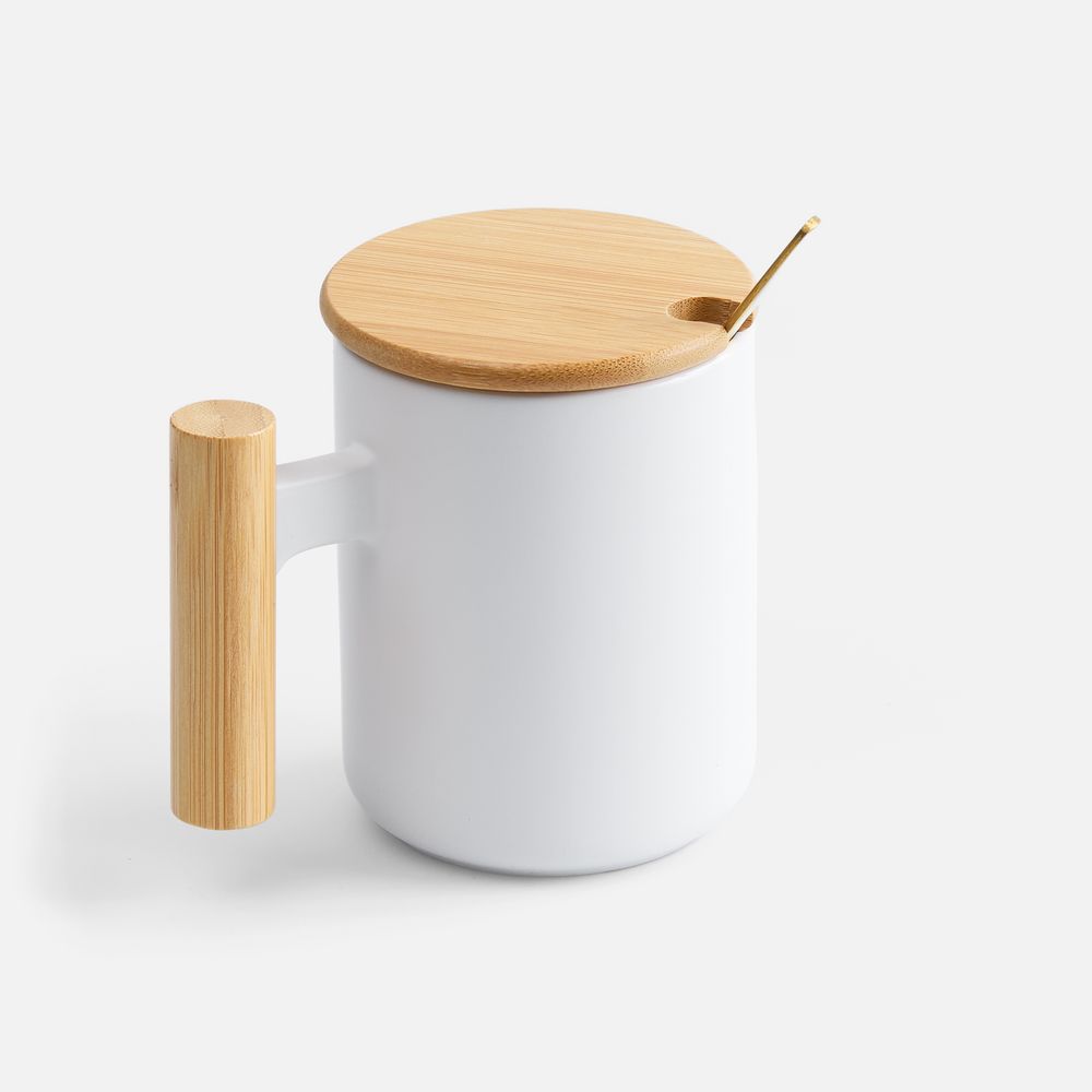 Кружка с ложкой Eco Fusion, белая / Миниатюра WWW (1000)