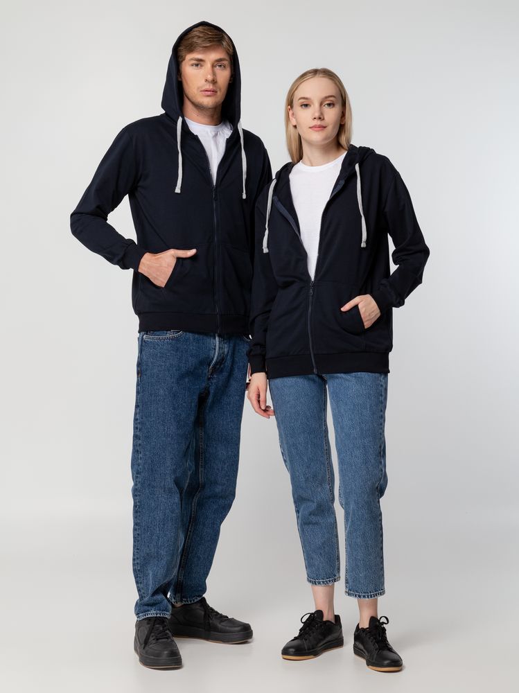 Толстовка на молнии с капюшоном Unit Siverga, темно-синяя / Миниатюра WWW (1000)