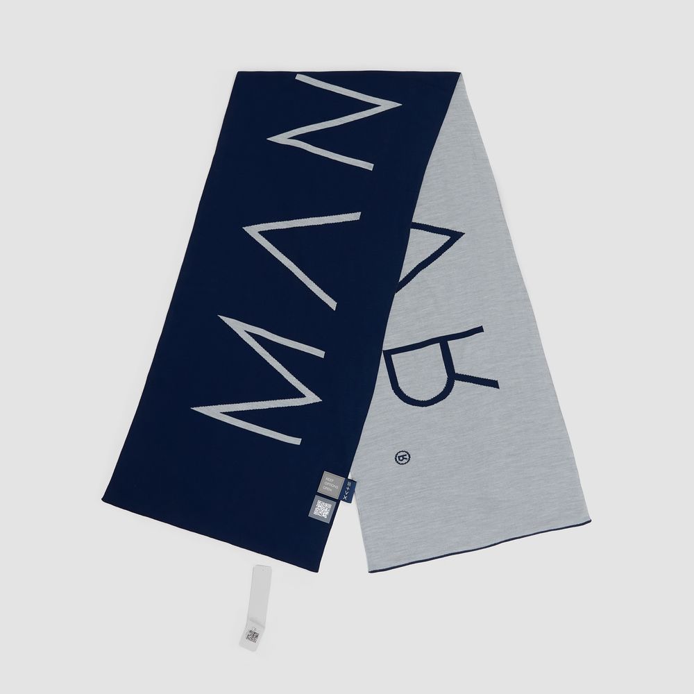 Шарф Bereg, серый с синим / Миниатюра нанесения (1000)