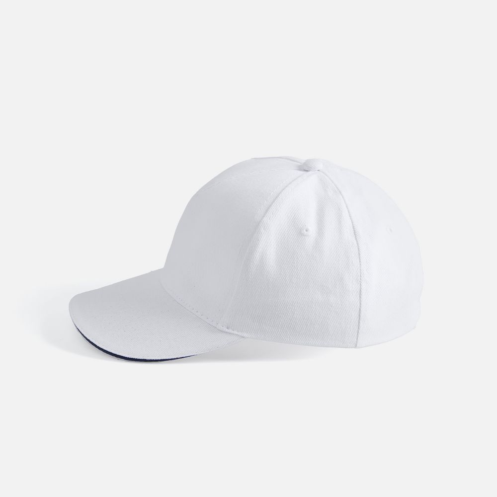 Бейсболка Long Beach, белая с темно-синим / Миниатюра WWW (1000)