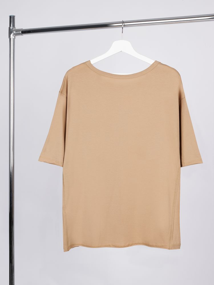 Футболка оверсайз унисекс Vozduh, бежевая / Миниатюра WWW (1000)