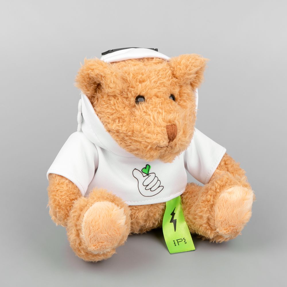 Мягкая игрушка «Мишка Cuddleton» в белом худи / Миниатюра нанесения (1000)