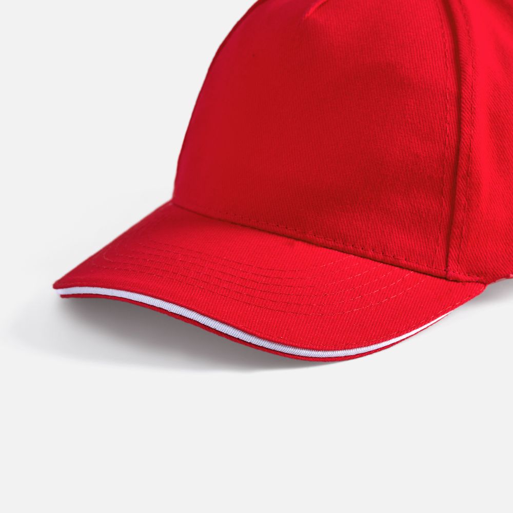 Бейсболка Long Beach, красная с белым / Миниатюра WWW (1000)