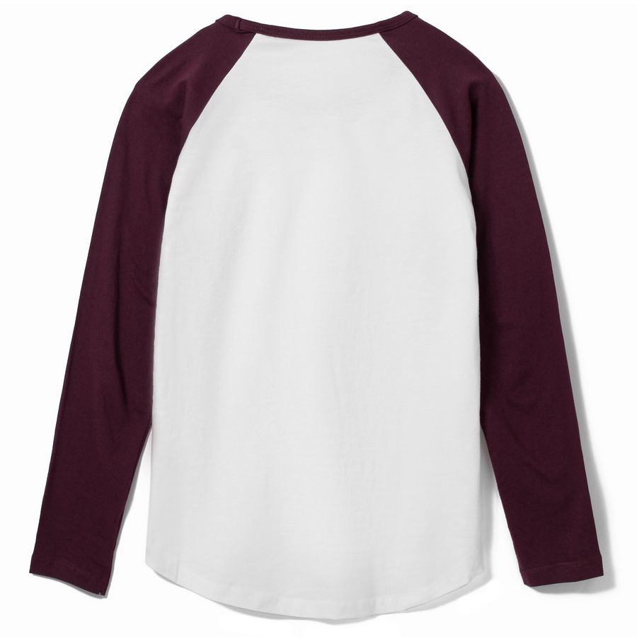 Футболка женская с длинным рукавом Milky Lsl, белая с бордовым / Миниатюра WWW (1000)