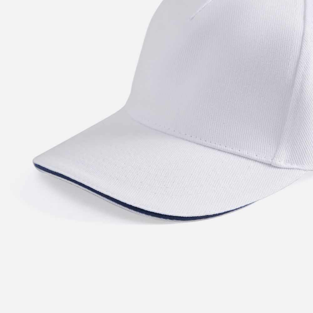 Бейсболка Long Beach, белая с темно-синим / Миниатюра WWW (1000)