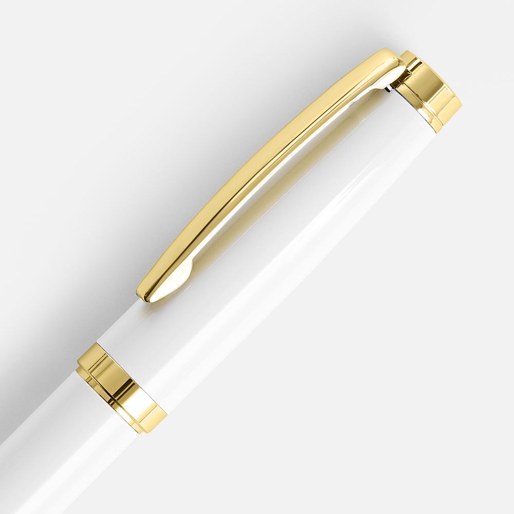 Ручка шариковая Letra Gold, глянцевая, белая / Миниатюра WWW (1000)