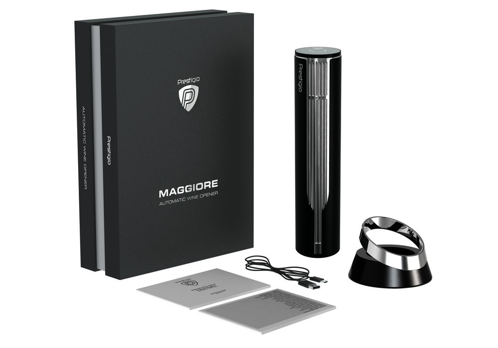 Электрический штопор Maggiore, черный с серебристым / Миниатюра WWW (1000)