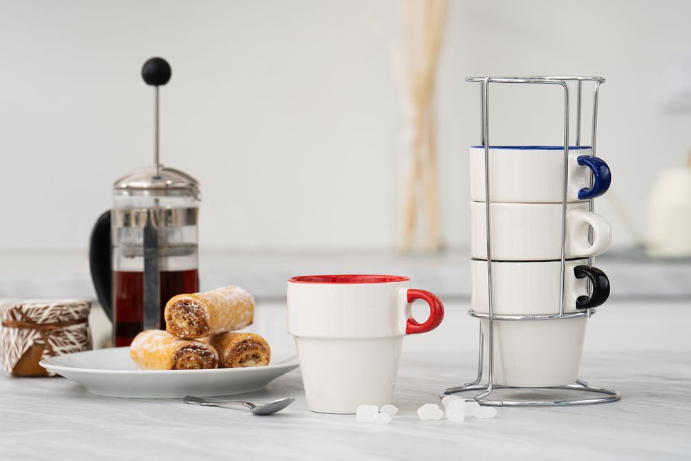 Набор из 4 кружек Inset с подставкой, разноцветный / Миниатюра WWW (1000)