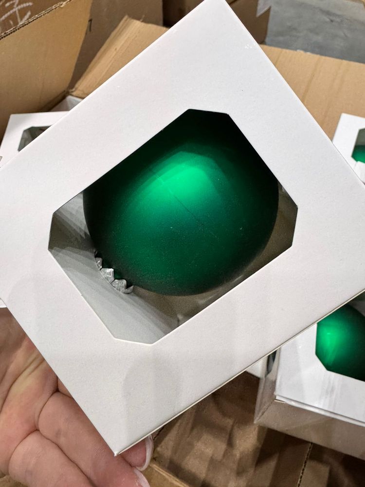 Оформительский шар Finery, 10 см, матовый зеленый / Миниатюра WWW (1000)