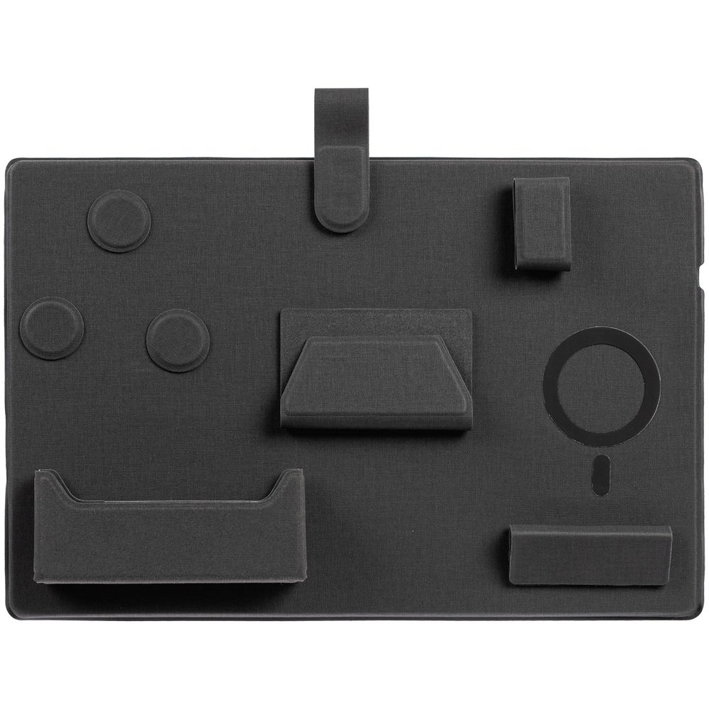 Настольный органайзер с беспроводной зарядкой Oiro, черный / Миниатюра WWW (1000)