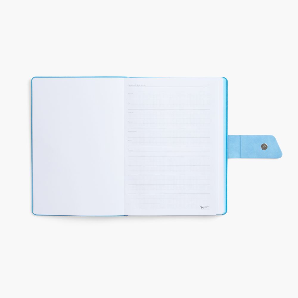Ежедневник Boom, недатированный, черный с голубым / Миниатюра WWW (1000)