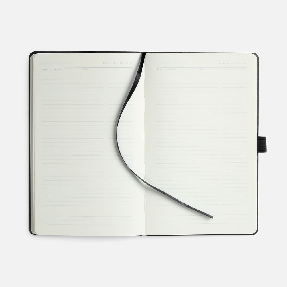 Ежедневник Lungo, недатированный, черный / Миниатюра WWW (1000)