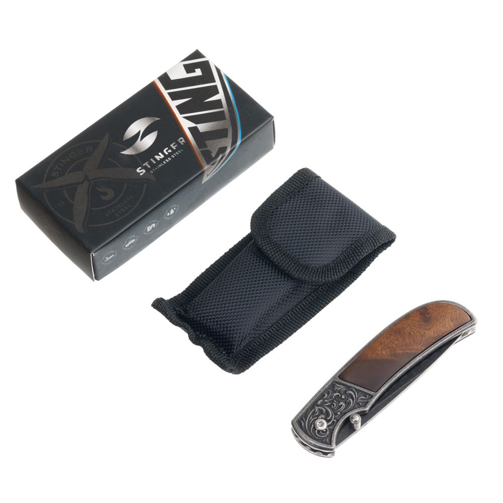 Складной нож Stinger S055B, коричневый / Миниатюра WWW (1000)