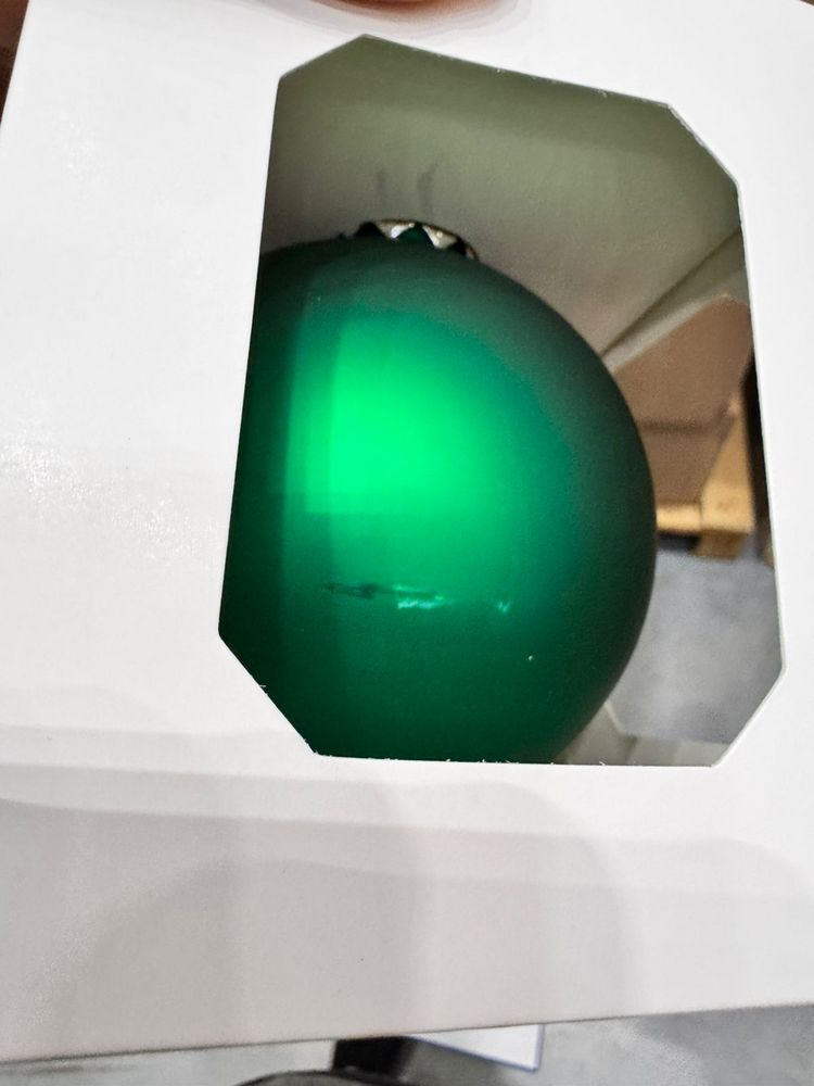 Оформительский шар Finery, 10 см, матовый зеленый / Миниатюра WWW (1000)