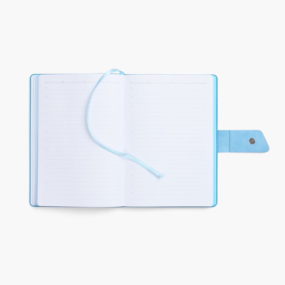 Ежедневник Boom, недатированный, черный с голубым / Миниатюра WWW (1000)