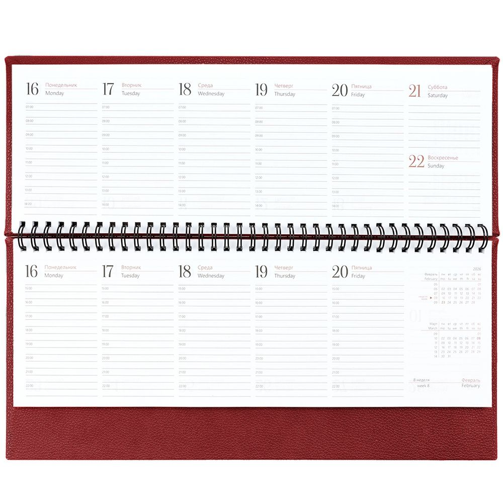 Планинг Sagrin, датированный, красный / Миниатюра WWW (1000)